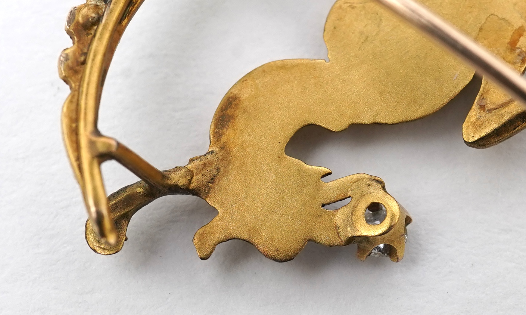 An Art Nouveau pearl and diamond brooch, early 20th century